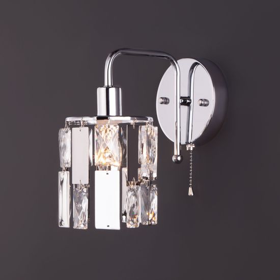 10101/1 / настенный светильник / хром/прозрачный хрусталь Strotskis