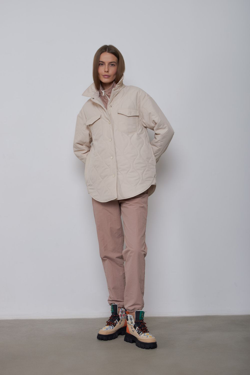 Куртка-рубашка Alexandra Talalay стёганая AW015 ванильная