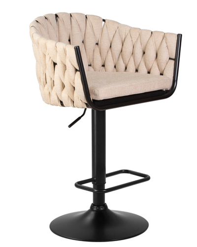 Стул барный DOBRIN LEON, бежевая ткань (LAR 275-1)