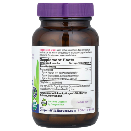 Oregon's Wild Harvest, Organic Muscle Relax ™, 90 веганских капсул