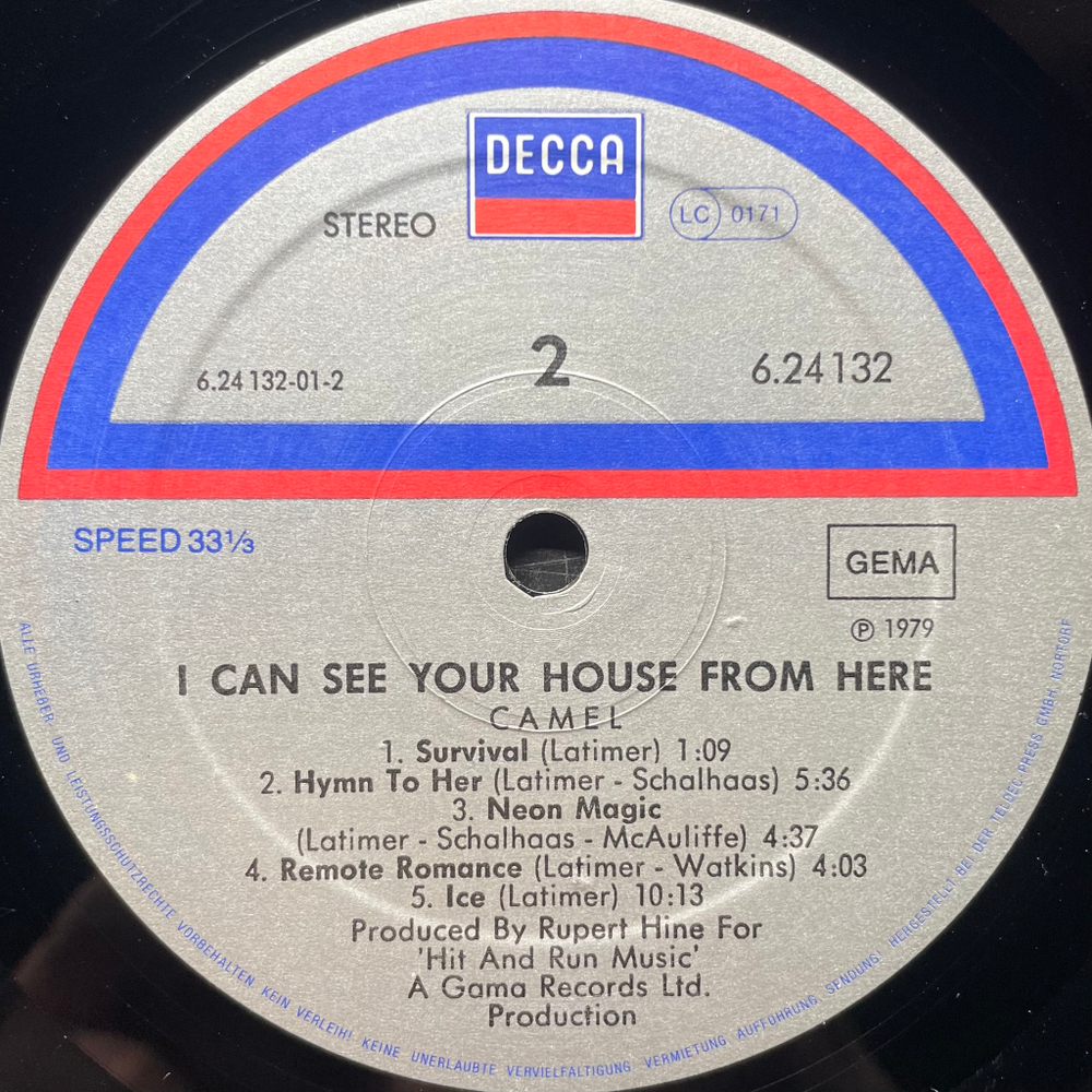 Camel ‎– I Can See Your House From Here (Германия)