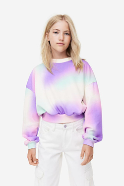 H&M Свитшот с принтом, сиреневый