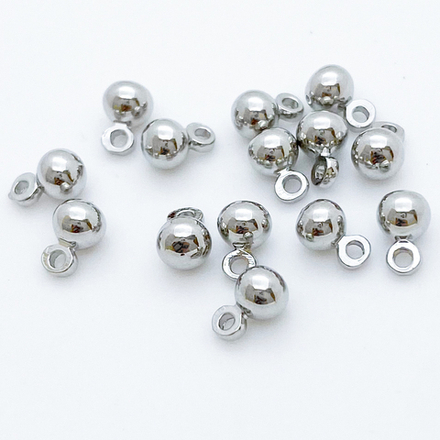 Подвеска Шар, цвет серебро, размер 6*4 мм, цена за 1 шт