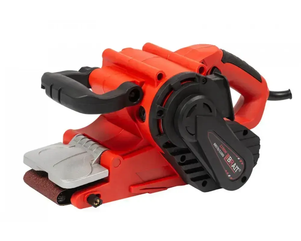 Ленточная шлифмашина BRAIT ЛШМ BBS76/1100S (мощность 1100Вт, напряжение 220В, ширина ленты 76мм) для дерева / металла / пластика