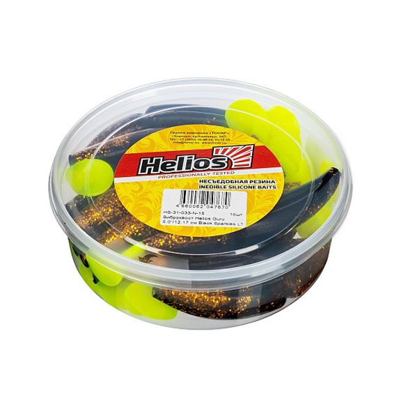 Виброхвост несъедоб. Guru 5,0&#39;/12,7 см Black Sparkles LT 15шт. (HS-31-033-N-15) Helios
