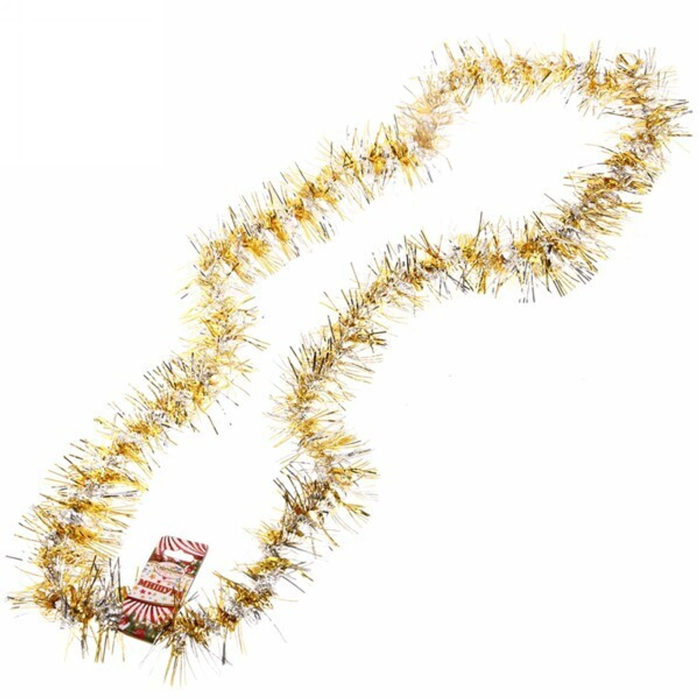 Мишура 2м 9см «Фейерверк» серебро/золото