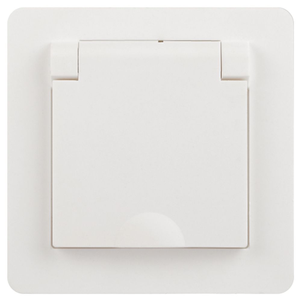 Розетка Intro Style 7-209-01 2P+E Schuko с крышкой штор., 16А-250В, IP44, СУ, белый