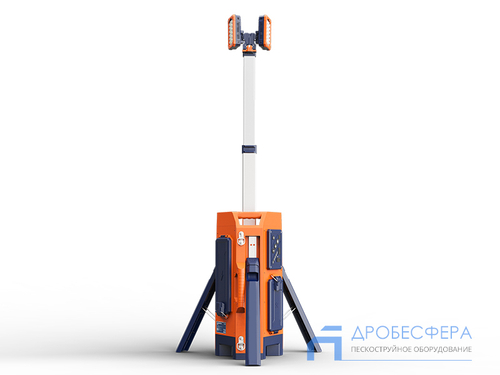 Осветительная мачта LT1150 2,2 метра с тремя аккумуляторами D24-100 и 2-мя лампами 15000 люмен