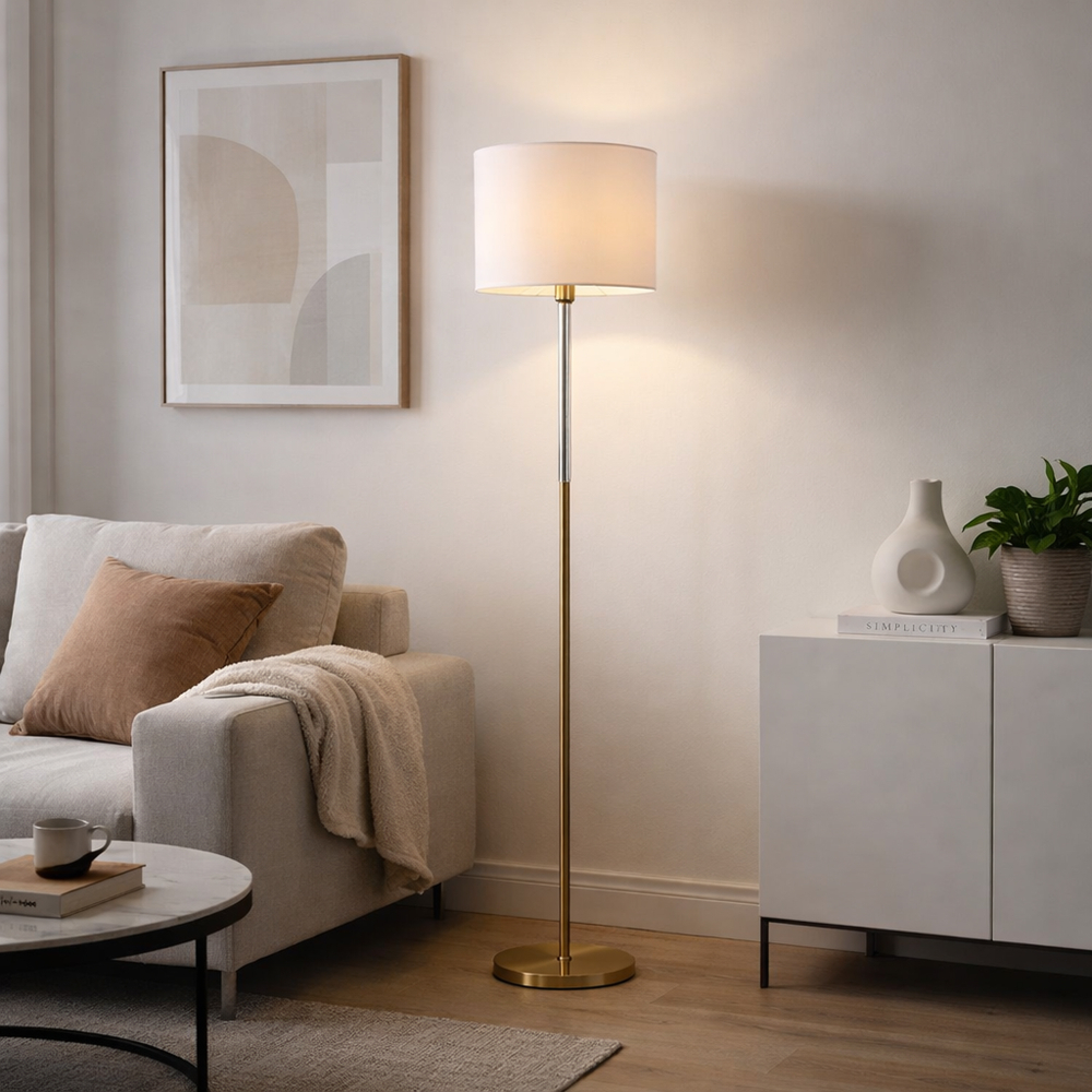 SL1404.305.01 Светильник напольный ST-Luce Латунь/Прозрачный E27*1 40W ВЕРИТАС