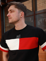 Футболка спортивная комбинированная Город Горький черный белый красный