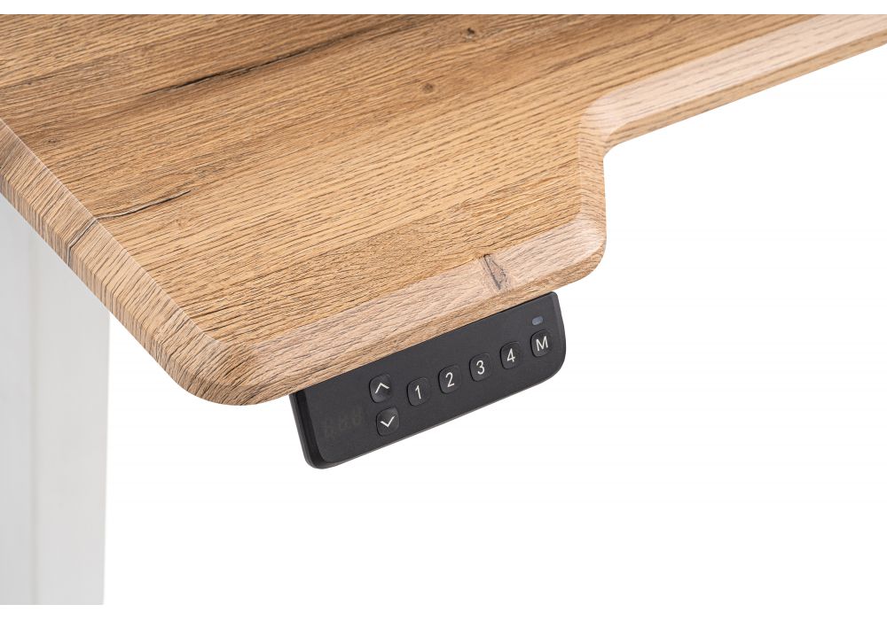 Компьютерный стол Маркос с механизмом подъема 140х80х75 белый / вотан дуб