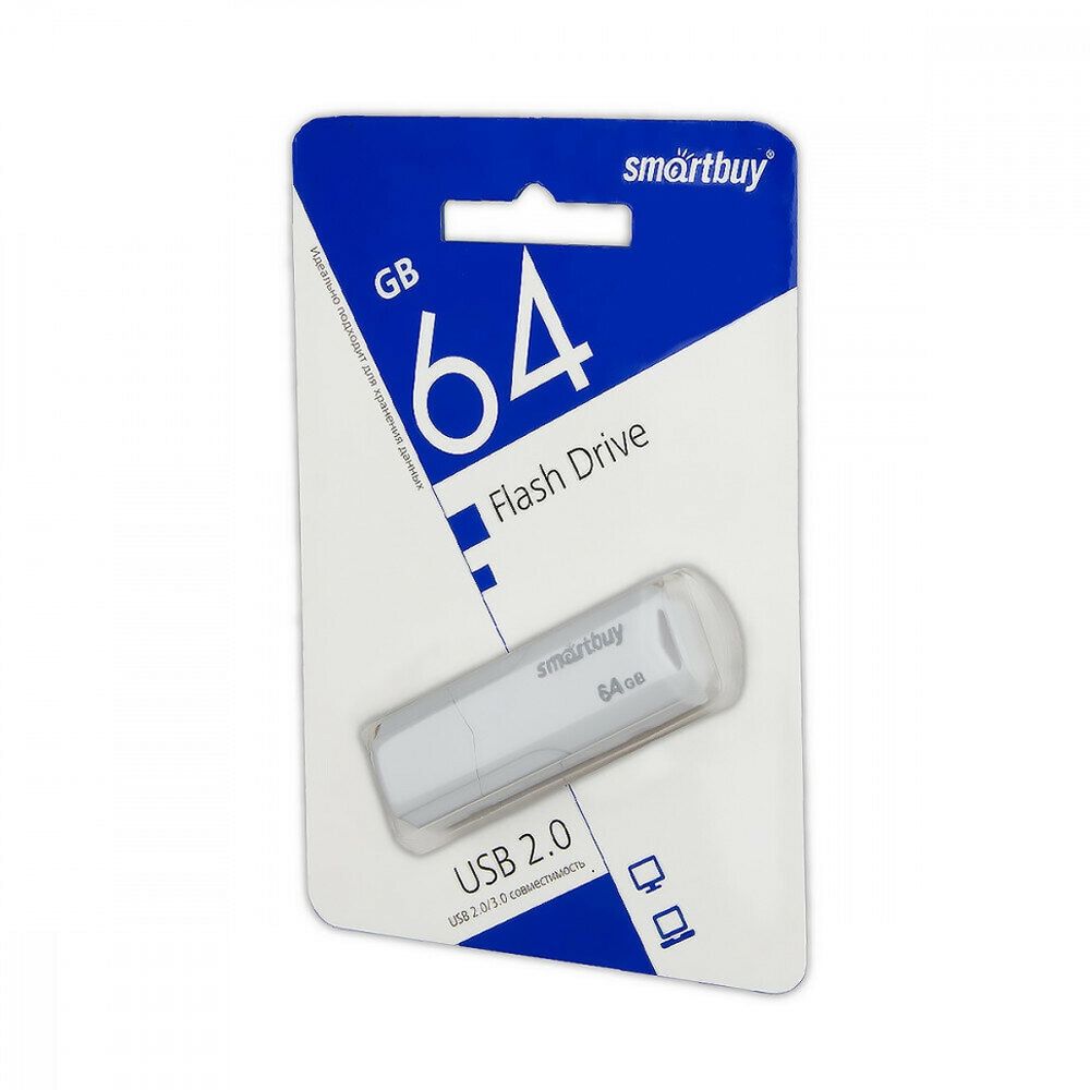 Флеш-накопитель 64 Gb Smartbuy Clue White 3.0