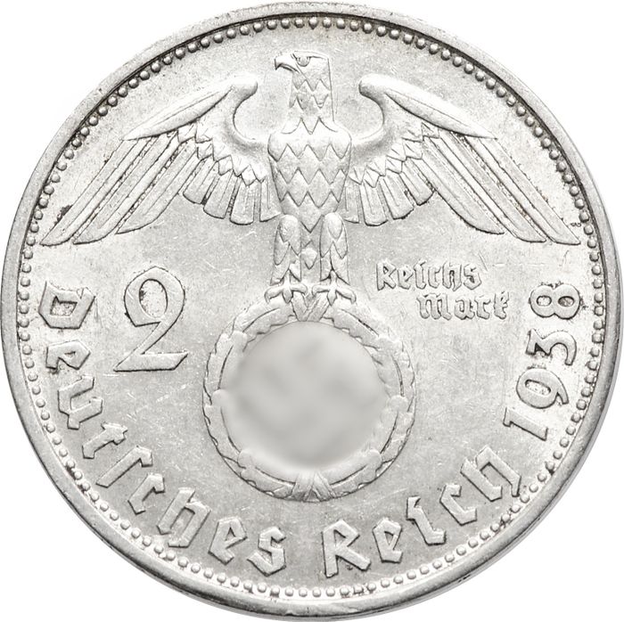 2 рейхсмарки 1938 Германия (Третий рейх) "B"