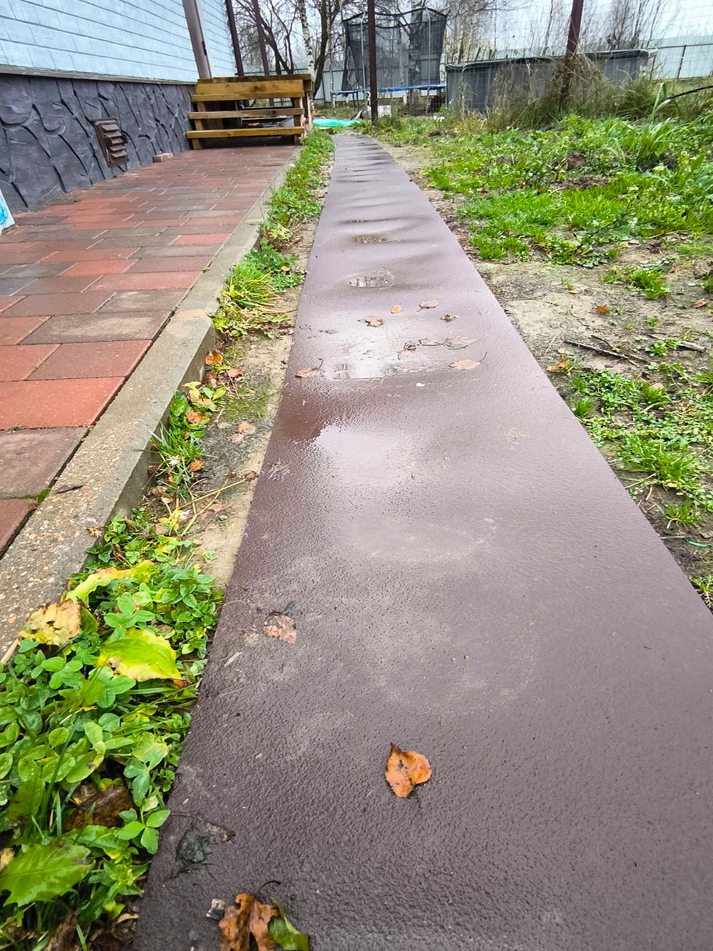 Покрытие для садовых дорожек из резино-пластика 3 мм (2,8мм), ширина 100 см (коричневый)