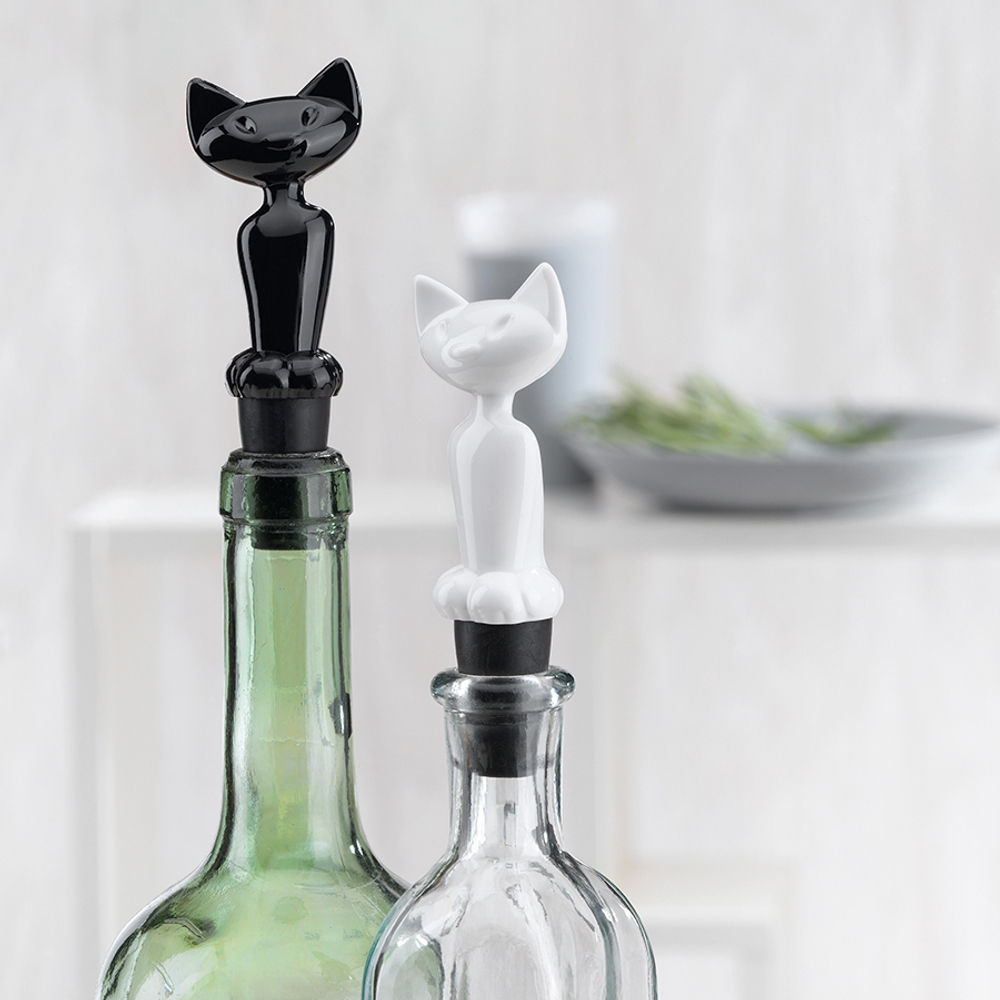 Пробка для бутылки miaou, черная