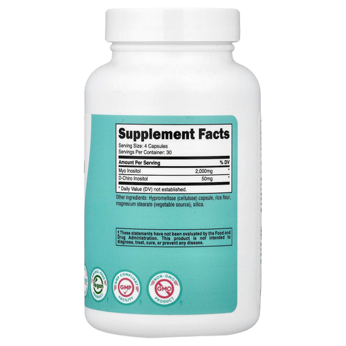 Nutricost, Для женщин, мио и D-хиро инозитол, 120 капсул