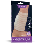 Белая вибронасадка на пенис Knights Ring с ребрышками (Цвет: белый)