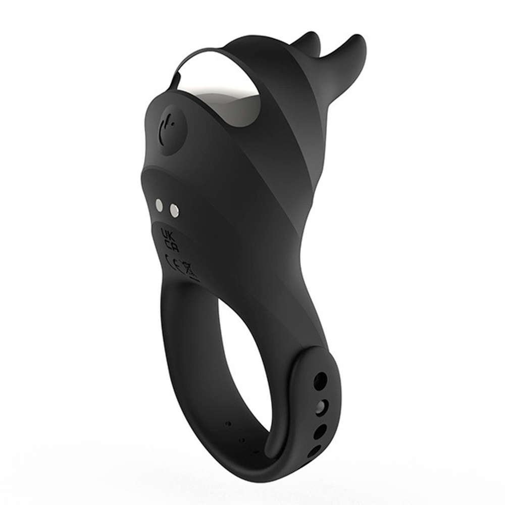 Черное эрекционное кольцо с ушками и пультом ДУ BeYourLover Usagi BJ435A