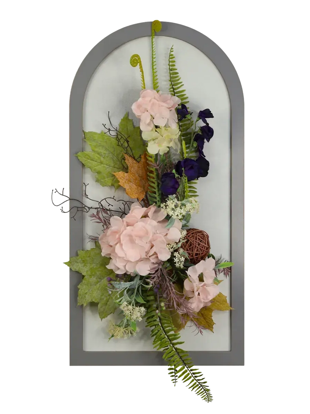Искусственные цветы на стену в виде арки