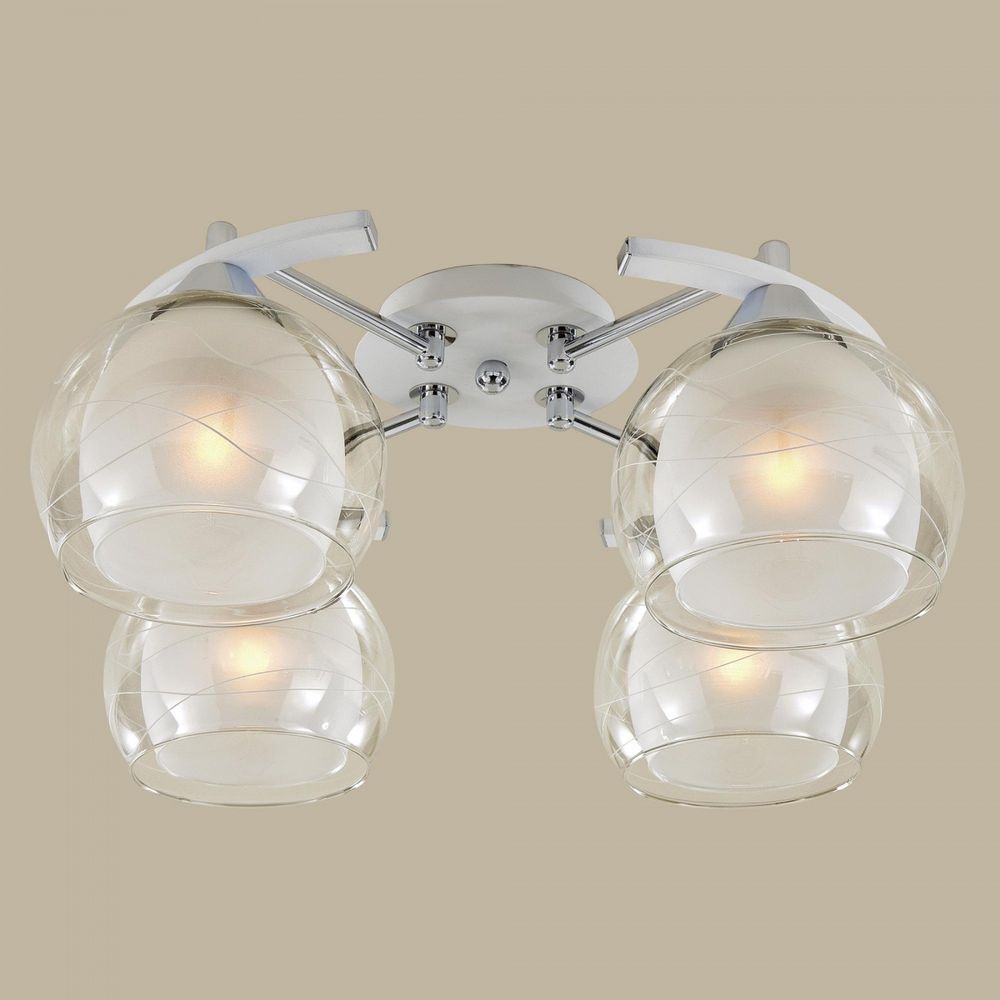 Citilux Буги CL157141 Люстра потолочная Белая Хром