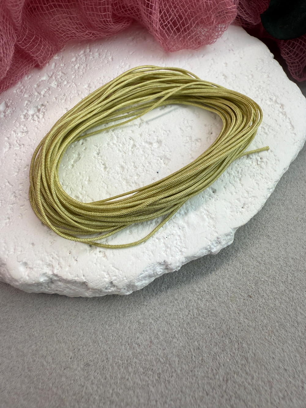 Шнур для плетения браслетов 0,6 мм, Салатовый (5 м)