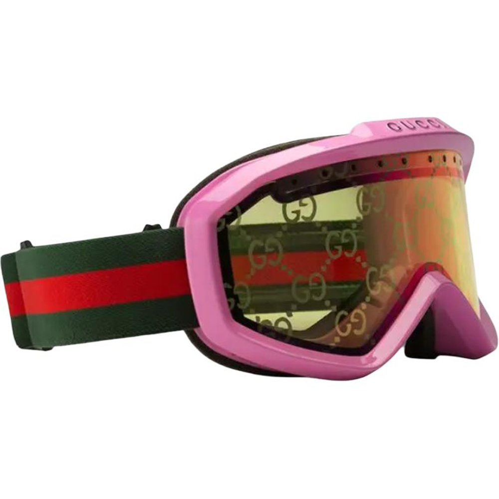 GUCCI Acetate Irregular Shape Sunglasses Men"s Pink