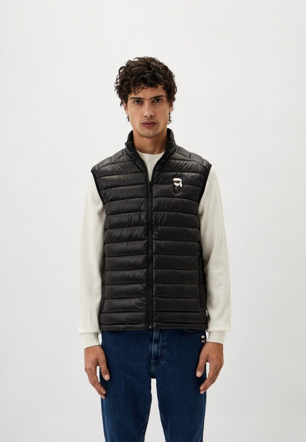 Жилет муж. KARL LAGERFELD 505023 черный лого мульти