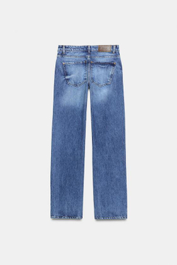 ZARA ДЖИНСЫ Z1975 ПРЯМОГО КРОЯ С НИЗКОЙ ПОСАДКОЙ, СИНИЙ