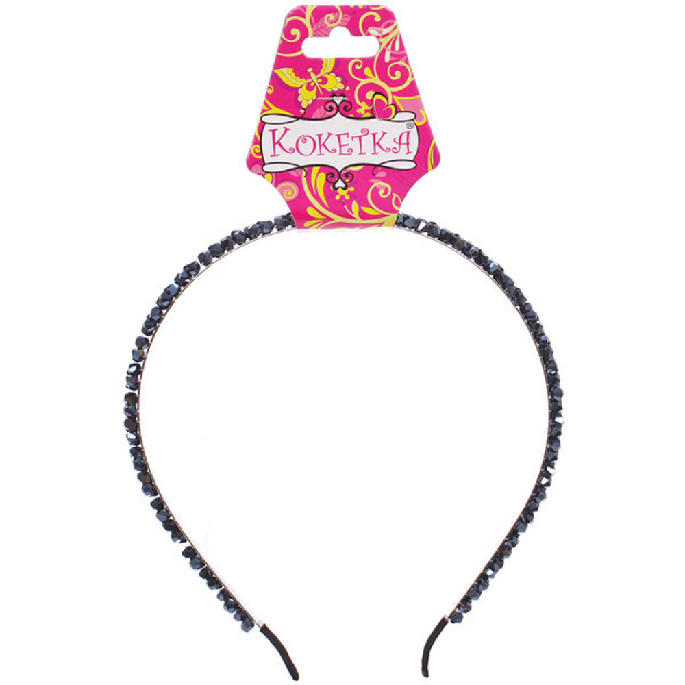 Ободок металлический с бисером «КОЛЛИНА», энтари, микс 4 цвета, 0,5см (блистер Кокетка и пакет с подвесом)