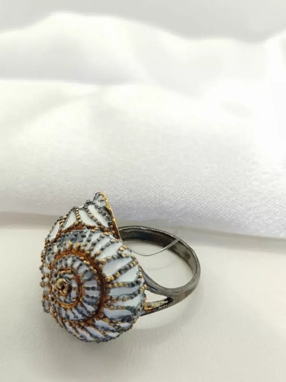 Кольцо серебро 925 эмаль