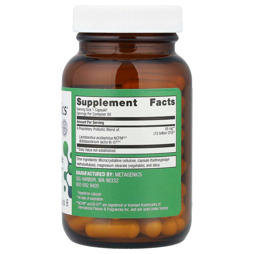 Metagenics, UltraFlora®, пробиотик для восстановления баланса, 55 мг (15 млрд КОЕ), 60 капсул