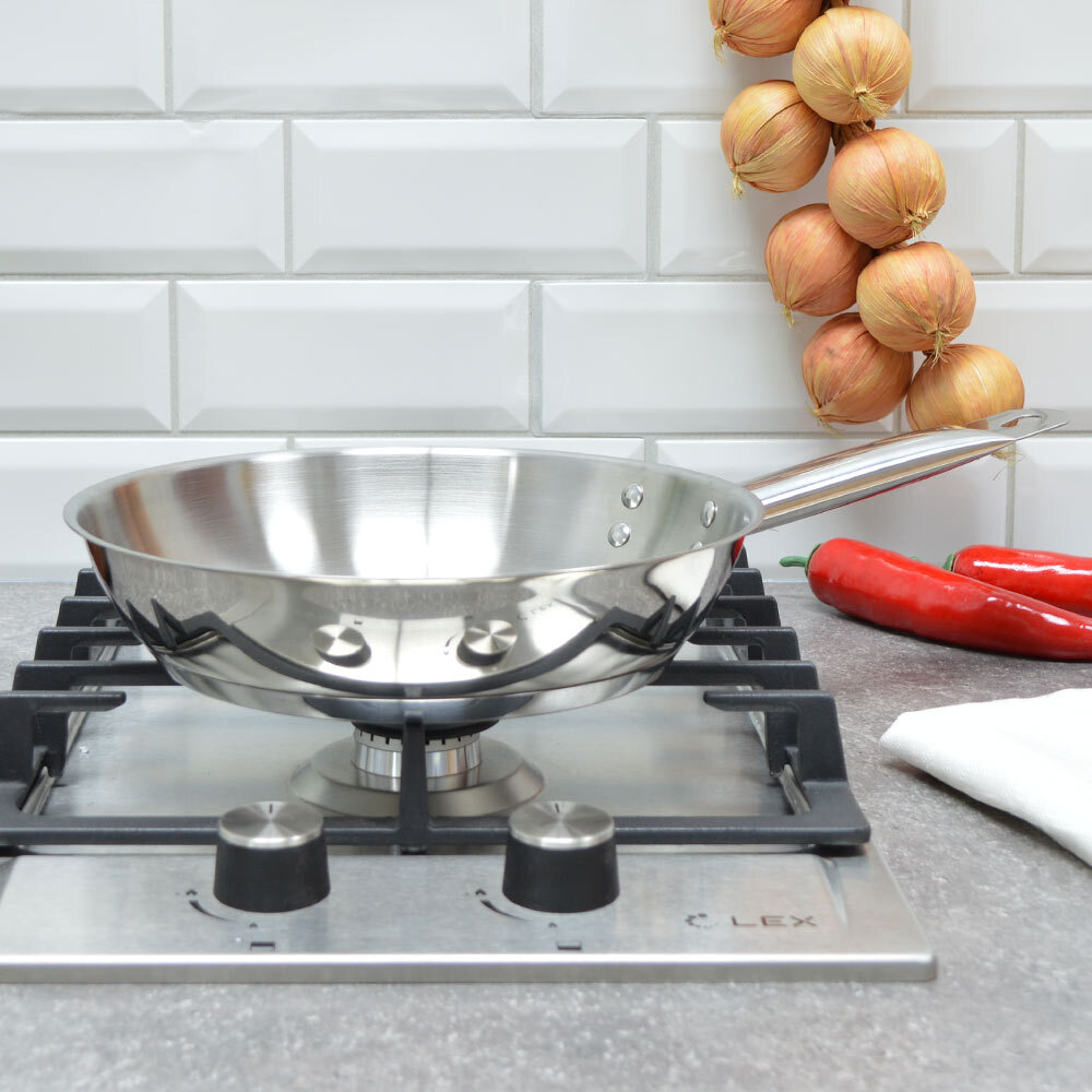 Сковорода 24см Общепит без крышки, корпус 0,6мм индукция ТРС 3,5мм