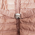 Пальто (пух) с капюшоном BORELLI Пудровый/Двойная горизонтальная отстрочка/Серебрис (Девочка)