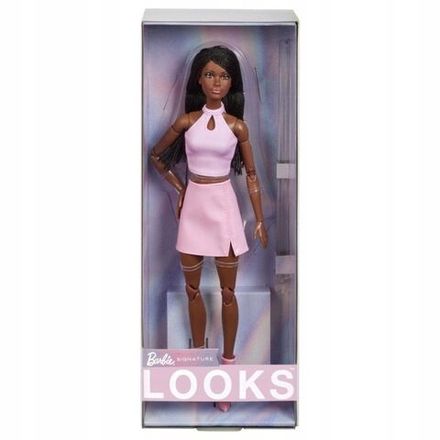 Кукла Mattel Barbie Signature Looks - Коллекционная кукла с черными косичками в розовом наряде в стиле Y2K - Барби HRM13