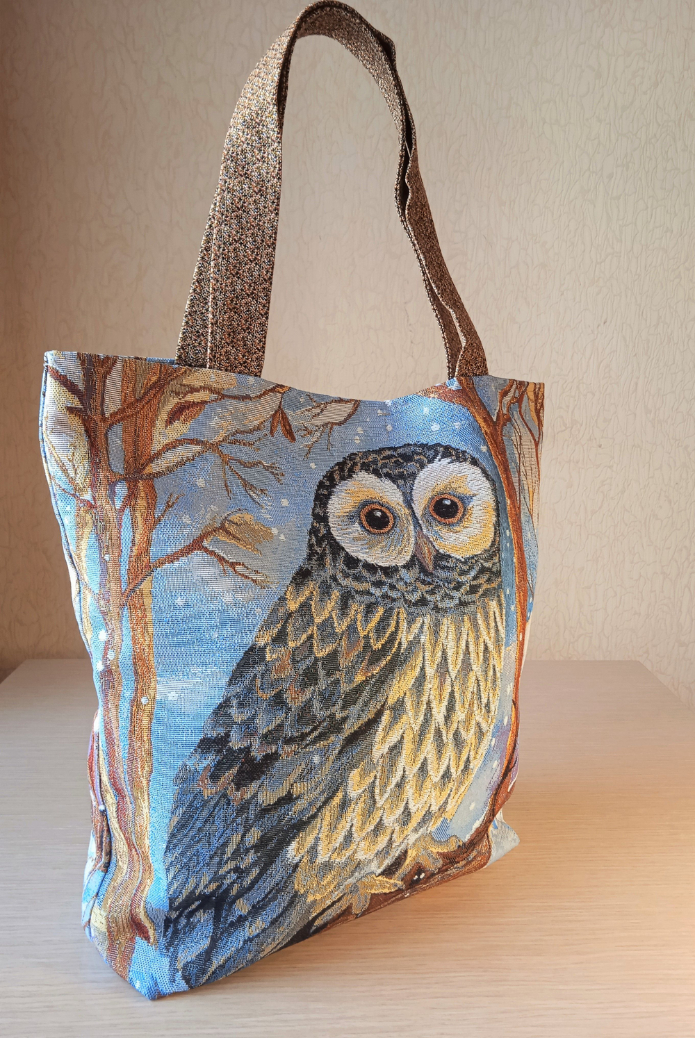 Гобеленовая сумка Сова Букля (39х39х12)