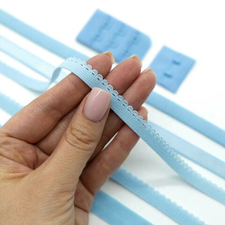 Резинка ажурная бельевая ГОЛУБОЙ, 9мм