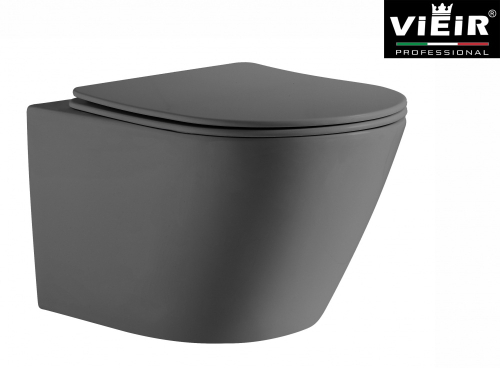 Унитаз подвесной, круглый (ГРАФИТ)  ViEiR  (1шт)