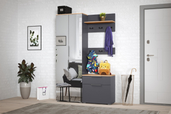 Шкаф для одежды Октава 13.338, Серый графит, Дуб золотой