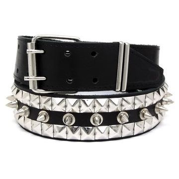 Ремень шип 1 ряд + пирамида 2 ряда (115)