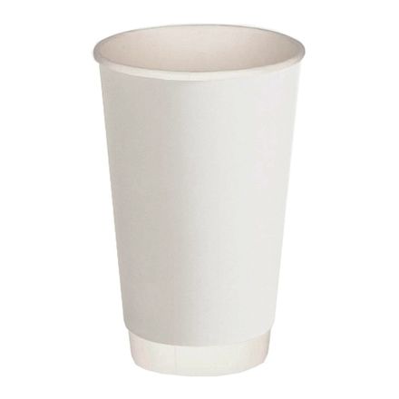 Стаканы бумажные двухслойные DW16, 400/473мл DW16 белые (18/432шт)