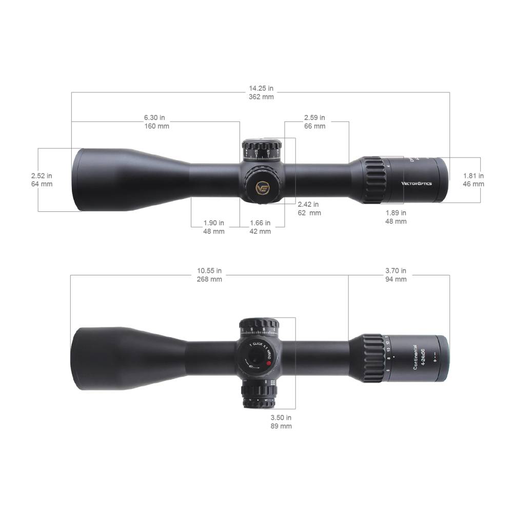 Оптический прицел Vector Optics Continental X6 4-24x56 Ranging FFP, 34мм, сетка VEC-MBR MIL (SCFF-39)