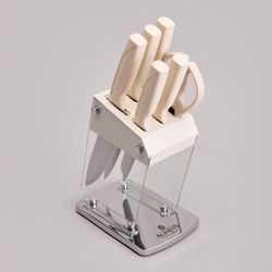 НАБОР НОЖЕЙ AGNESS НА ПЛАСТИКОВОЙ ПОДСТАВКЕ, 7 ПРЕДМЕТОВ