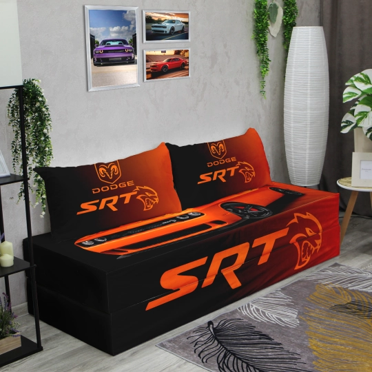 Бескаркасный диван кровать раскладной "Dodge Challenger SRT"