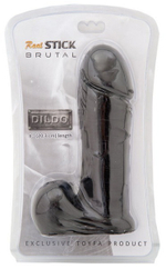 Крупный упругий фаллоимитатор чёрного цвета