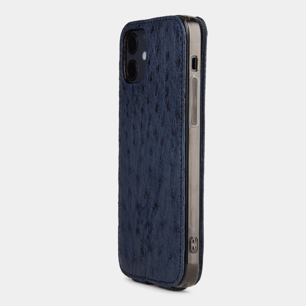 Чехол кожаный для iPhone 12/12Pro синего цвета