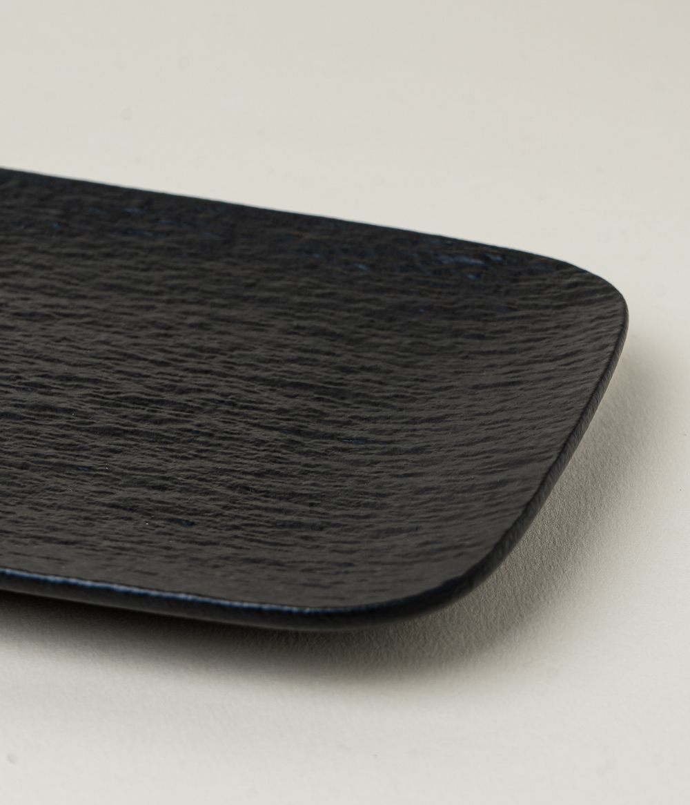 Блюдо фарфоровое MATTE Черное 23 х 13