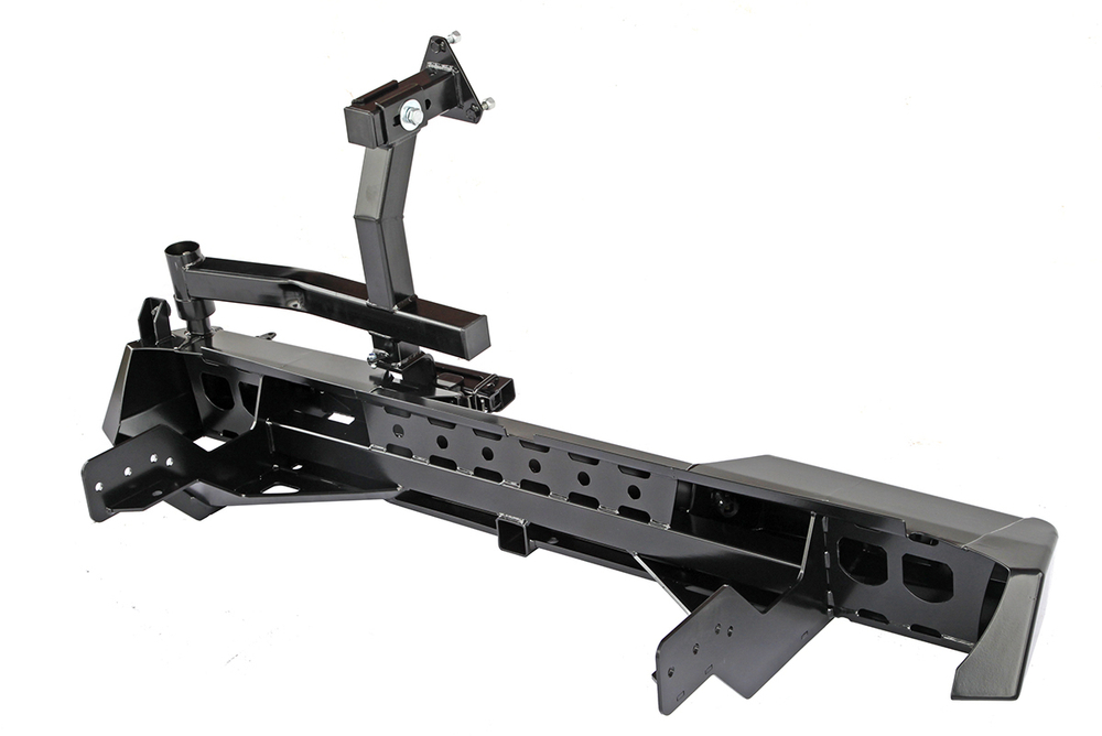 Бампер силовой задний Mitsubishi L200 2015-2019 с квадратом под фаркоп, калиткой, подсветкой номера РИФ