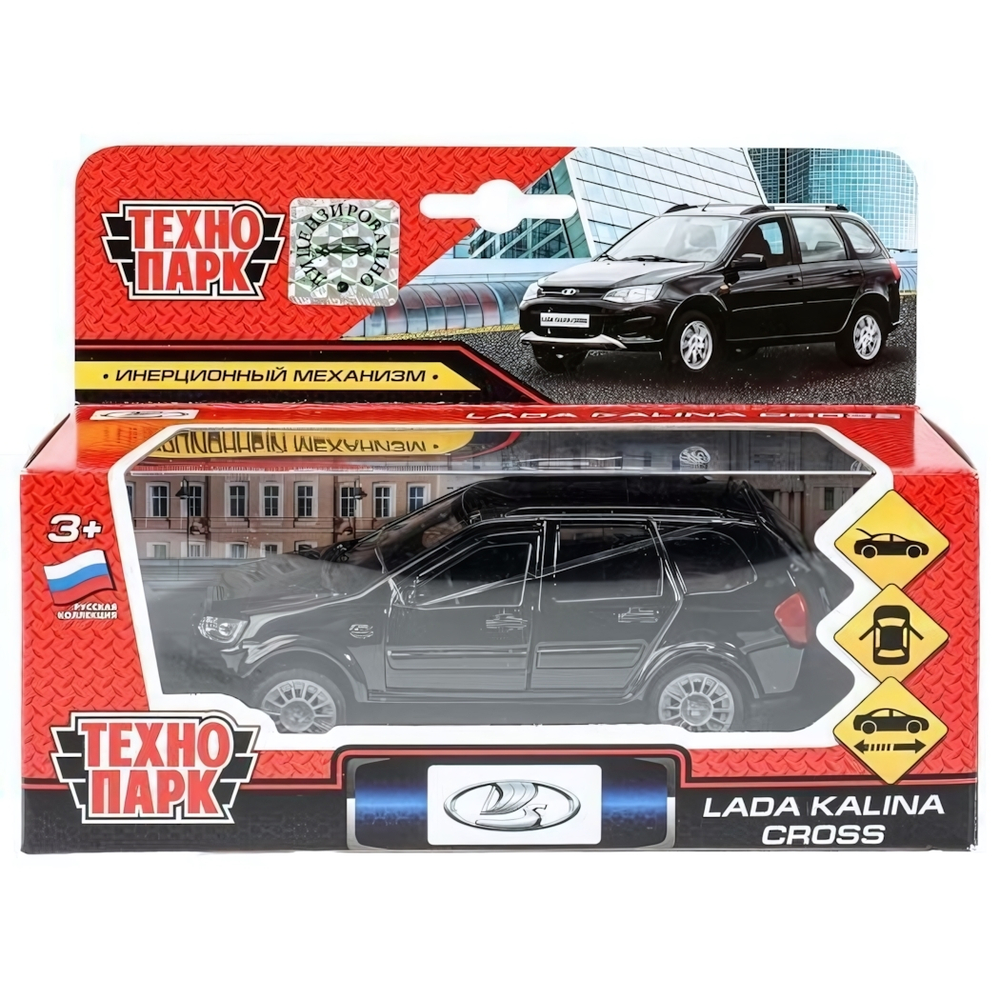 Модель ин. мет. "Lada Kalina Cross" 12см, дв, багаж, коробка SB-16-46-N(BK)-WB (Технопарк)