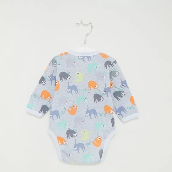 Боди детское, цвет серый/ленивцы, рост 62 см