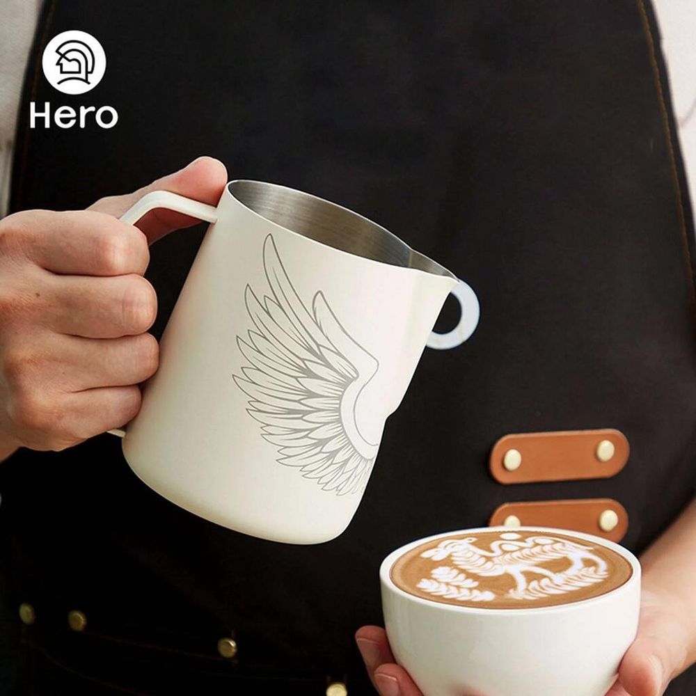 Питчер молочник 600 мл LATTE ART белый матовый нерж. ZeroHero